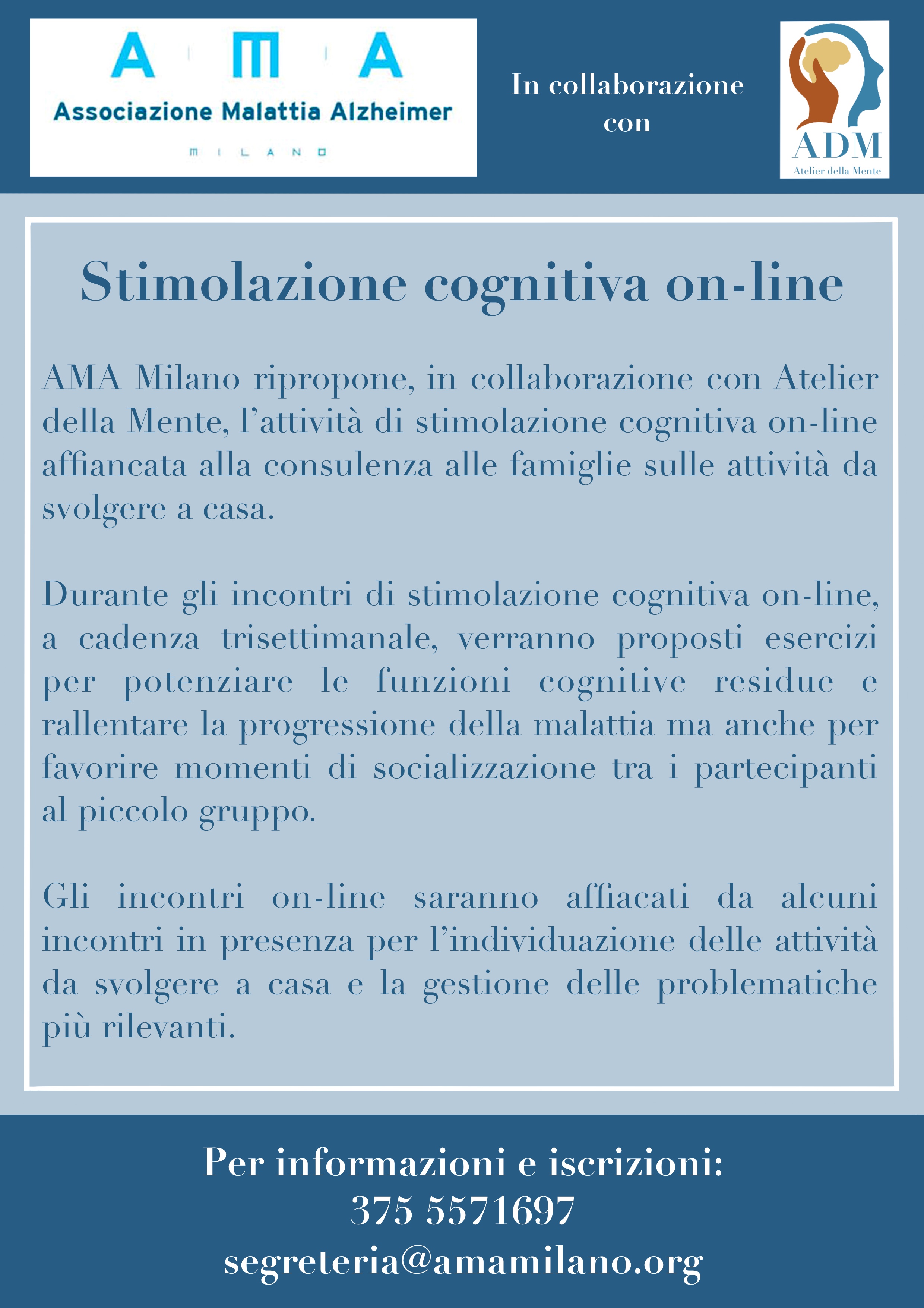 A.M.A. Milano - NEWSLETTER 10 2021 A.M.A. E LA STIMOLAZIONE COGNITIVA